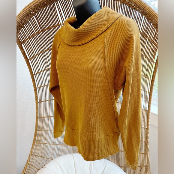 Anthropologie PILCRO Angie Waffle Knit Cowl Neck Sweater Size XS - Picture 2 of 14